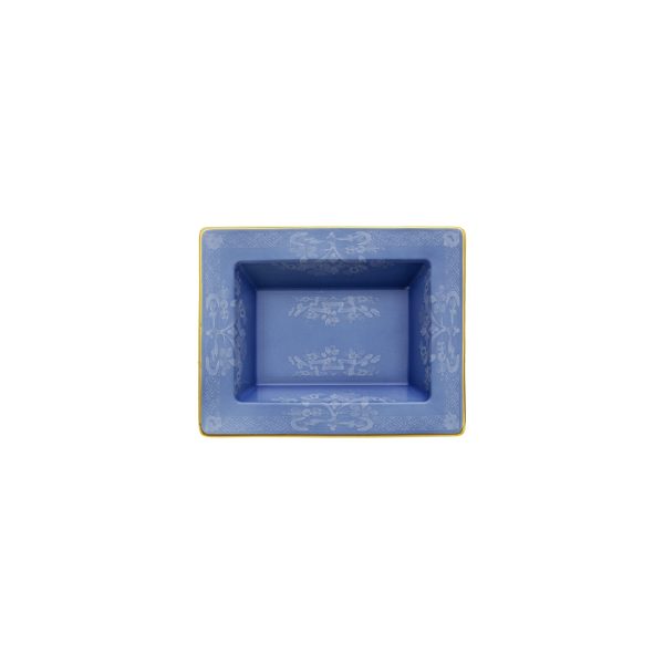 Piatto svuota tasche rettangolare Pervinca Oriente Italiano,15x19 cm