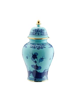 Vaso potiche con coperchio Iris Oriente Italiano, 31 cm