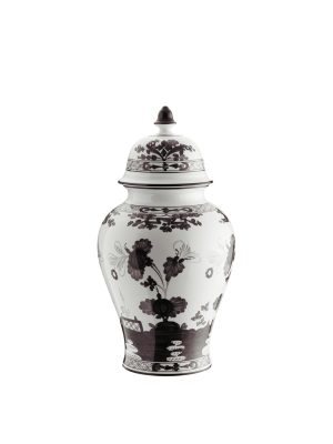 Vaso potiche con coperchio Albus Oriente Italiano,31 cm