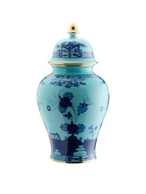 Vaso potiche con coperchio Iris Oriente Italiano, 38 cm