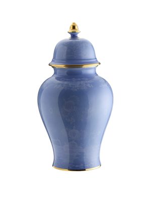 Vaso potiche con coperchio Pervinca Oriente Italiano,38 cm