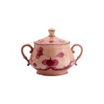 Sugar bowl with lid for 12 vermilion