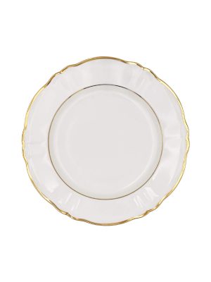 Piatto Piano Porcellana Ornato doppio filo Oro