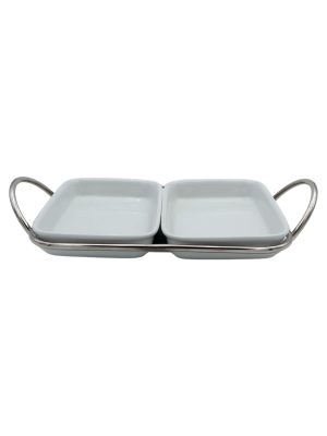 Pirofila rettangolare SilverPlated 2 scomparti