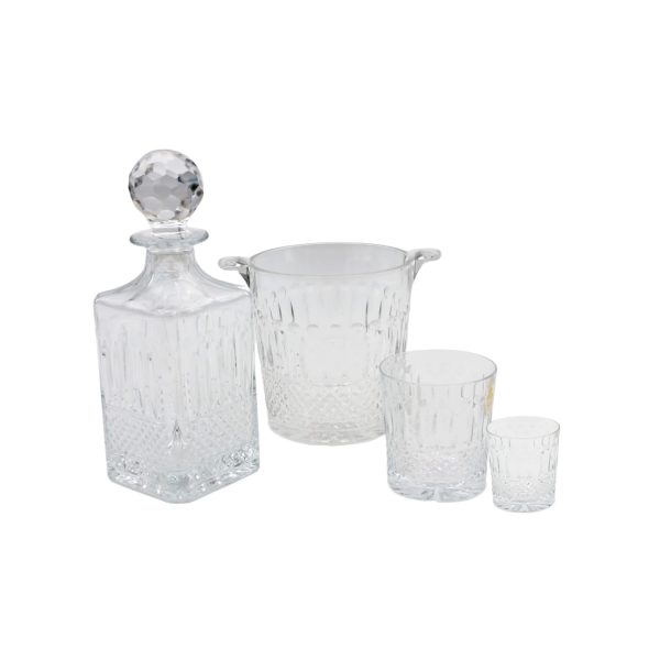 Crystal Bottle with Diamonds and Leaves