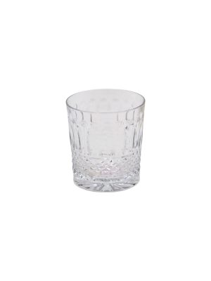 Crystal Whisky Glass with Diamonds and Leaves