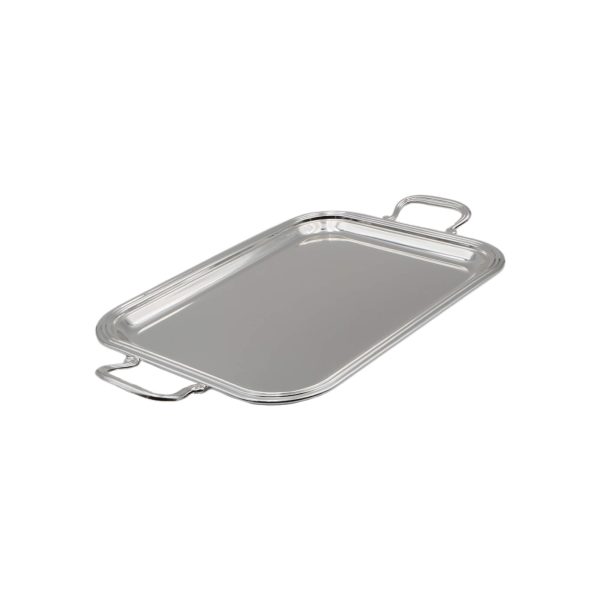 Small rectangular tray with handles in Silver Plated