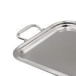 Small rectangular tray with handles in Silver Plated