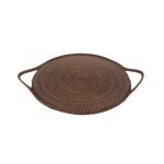 Rattan and Pyrex Crystal Cheese Holder