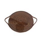 Rattan and Pyrex Crystal Cheese Holder