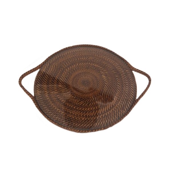 Rattan and Pyrex Crystal Cheese Holder