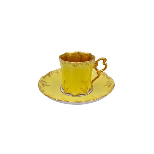 Yellow Baroque Coffee Cup