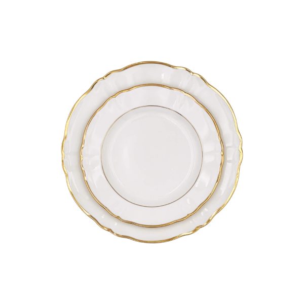 Piatto Frutta Ornato doppio filo Oro