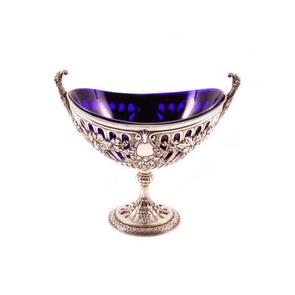 Coppa 1800 In Oro, Argento e Cristallo Blu