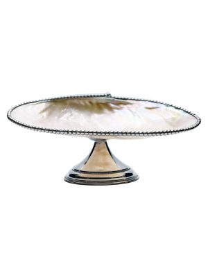 Medium Silver and Mother-of-Pearl Cake Stand