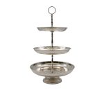 Three-Tier Stand in Silver Alloy