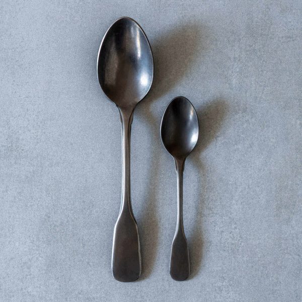 4-Piece Cutlery Set Stone Washed Steel Black