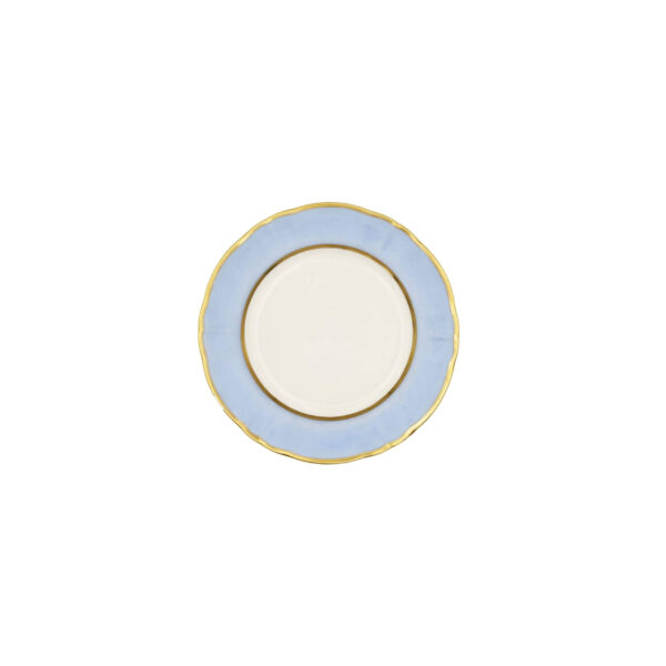Ornate Dessert Plate Bouquet Light Blue Pastel