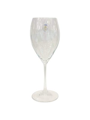 Set of Six White Wine Crystal Glasses