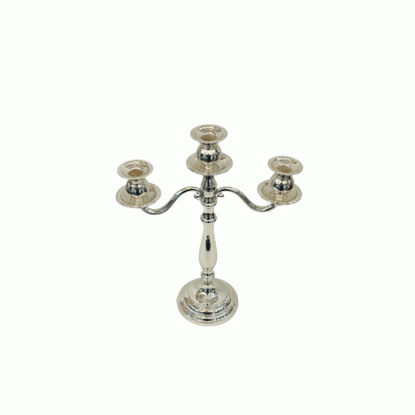 Three-Flame Silver Candleholder
