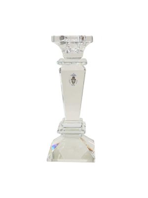 Crystal Column Candleholder in Low Deco Style