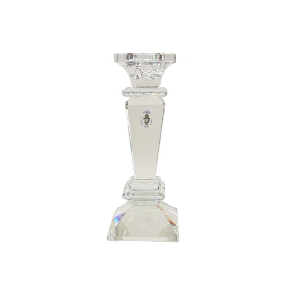 Crystal Column Candleholder in Low Deco Style