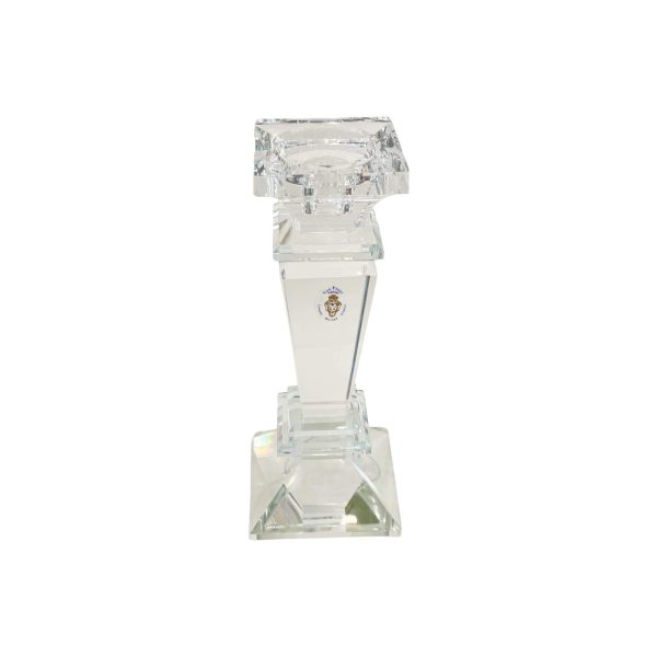 Crystal Column Candleholder in Low Deco Style
