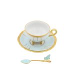 Tazza Caffè Chateaux Azzurro con Cucchiaino Farfalla