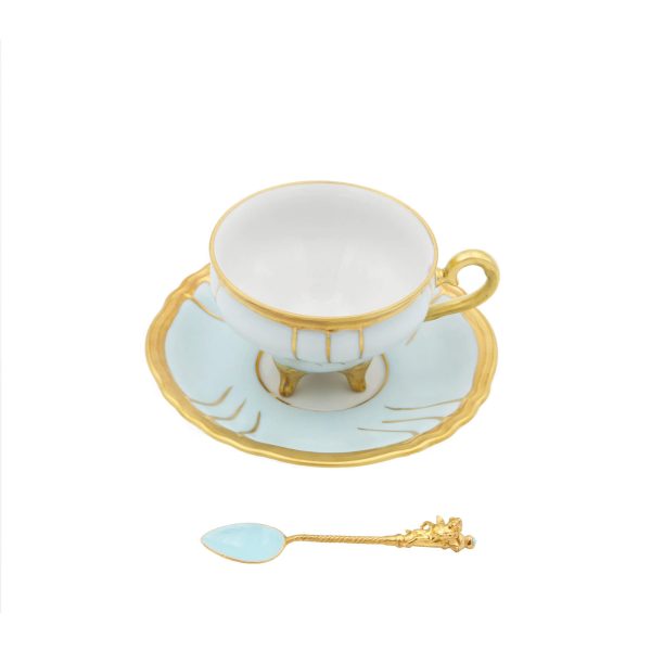 Tazza Caffè Chateaux Celeste con Cucchiaino Scultura