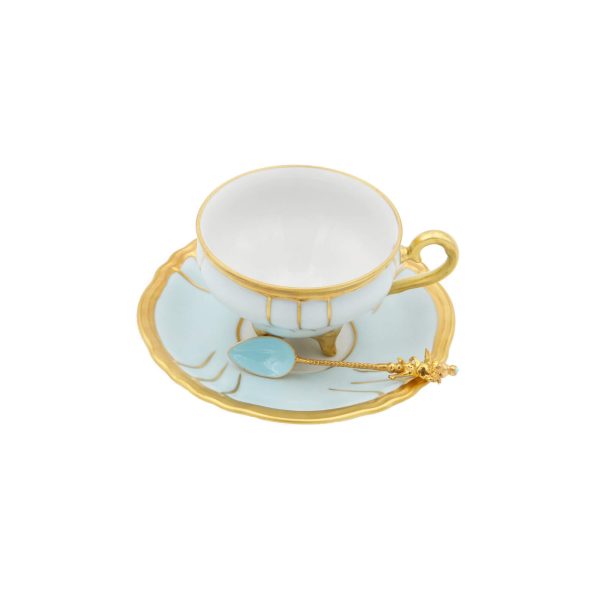 Tazza Caffè Chateaux Celeste con Cucchiaino Scultura