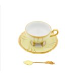 Tazza Caffè Chateaux Giallo con Cucchiaino Scultura