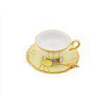 Tazza Caffè Chateaux Giallo con Cucchiaino Scultura