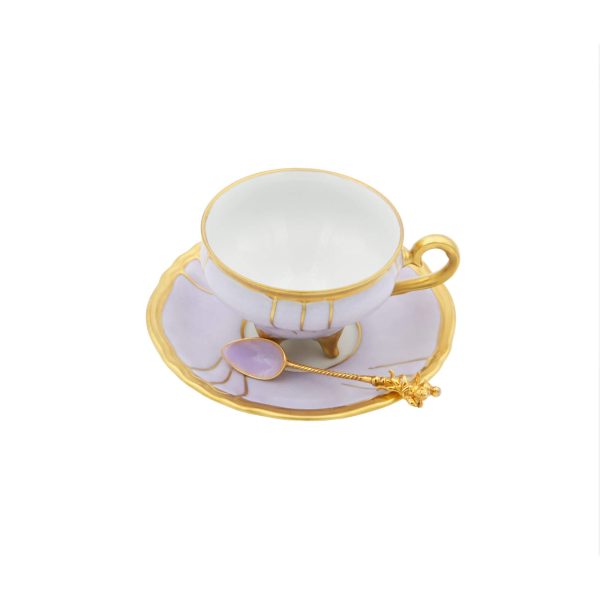 Tazza Caffè Chateaux Viola con Cucchiaino Scultura