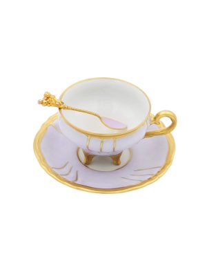 Tazza Caffè Chateaux Viola con Cucchiaino Scultura