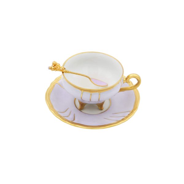 Tazza Caffè Chateaux Viola con Cucchiaino Scultura