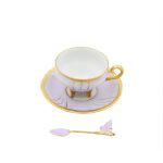 Purple Chateaux Coffee Cup with Butterfly Spoon