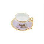 Purple Chateaux Coffee Cup with Butterfly Spoon