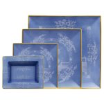Piatto svuota tasche rettangolare Pervinca Oriente Italiano,15x19 cm