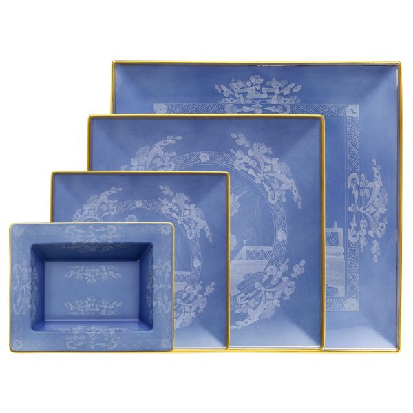 Piatto svuota tasche rettangolare Pervinca Oriente Italiano,15x19 cm