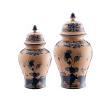Vaso potiche con coperchio Cipria Oriente Italiano, 31 cm