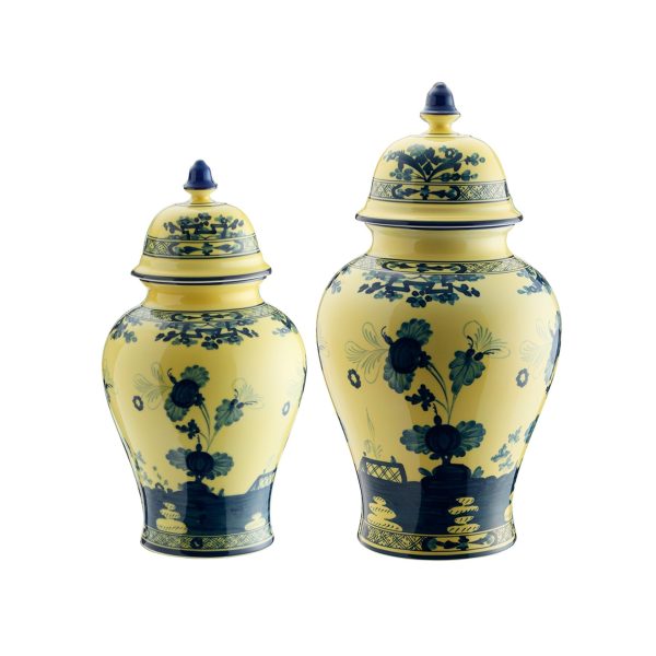 Citrino lidded potiche vase, 31 cm