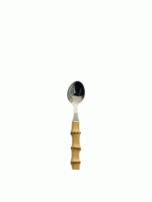 Real Bamboo and Steel Teaspoon