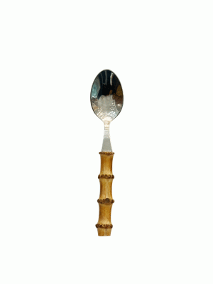 Real Bamboo and Steel Table Spoon