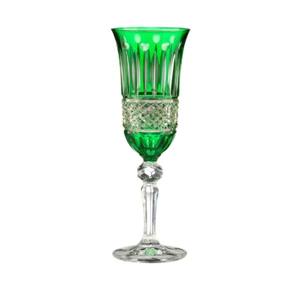 Green Paris Flute Glass