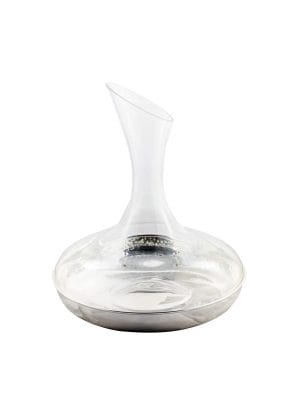 Decanter in Lega d' Argento e Cristallo con Shaker