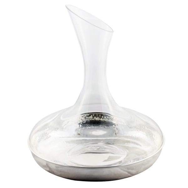 Silver Alloy and Crystal Decanter with Shaker