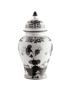 Vaso potiche con coperchio Albus Oriente Italiano 38 cm