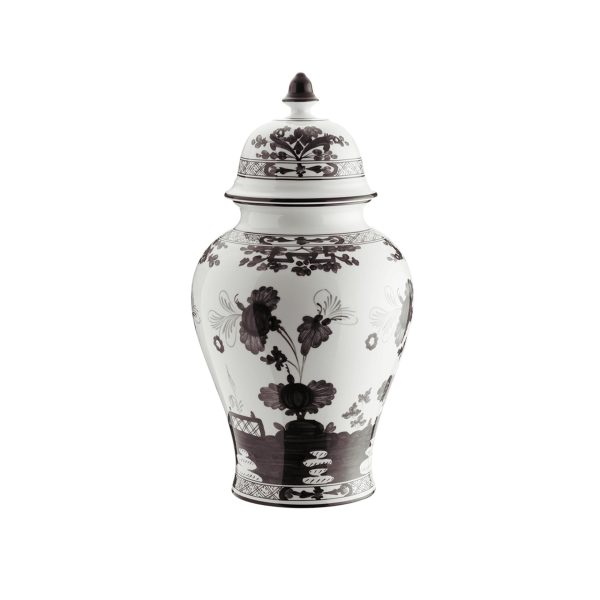 Vaso potiche con coperchio Albus Oriente Italiano 38 cm