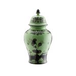 Vaso potiche con coperchio Bario Oriente Italiano,cm 38