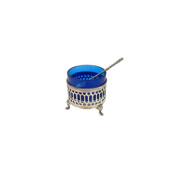 Antique Round Silver Salt Cellar
